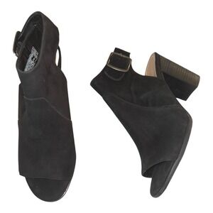 Vionic‎ Blakely Open Toe Nubuck Suede Ankle Bootie Heels sz 9